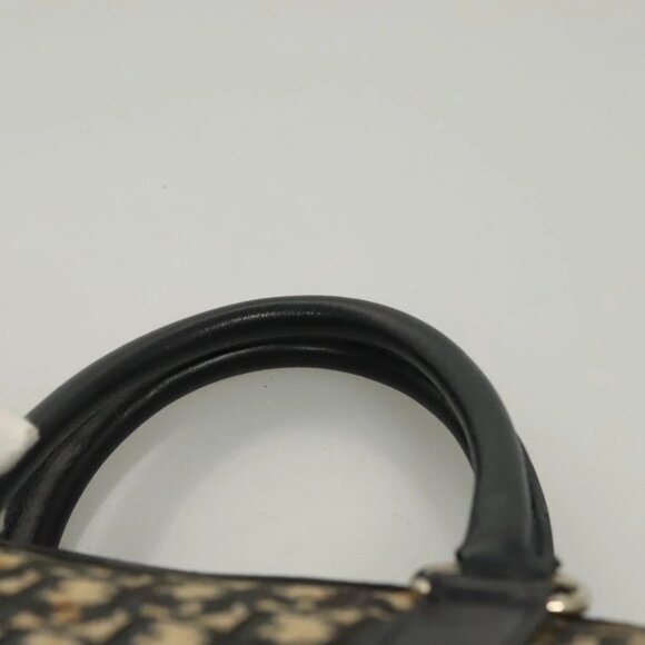 Christian Dior Trotter Canvas Hand Bag Navy Gold Auth 126103 - Picture 9 of 16